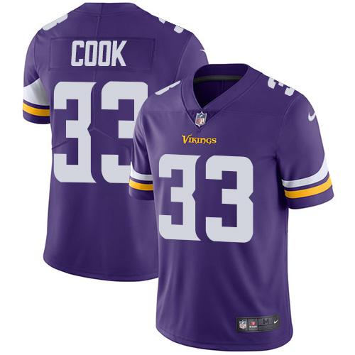 Men 2019 Minnesota Vikings #33 Cook purple Nike Vapor Untouchable Limited NFL Jersey->minnesota vikings->NFL Jersey